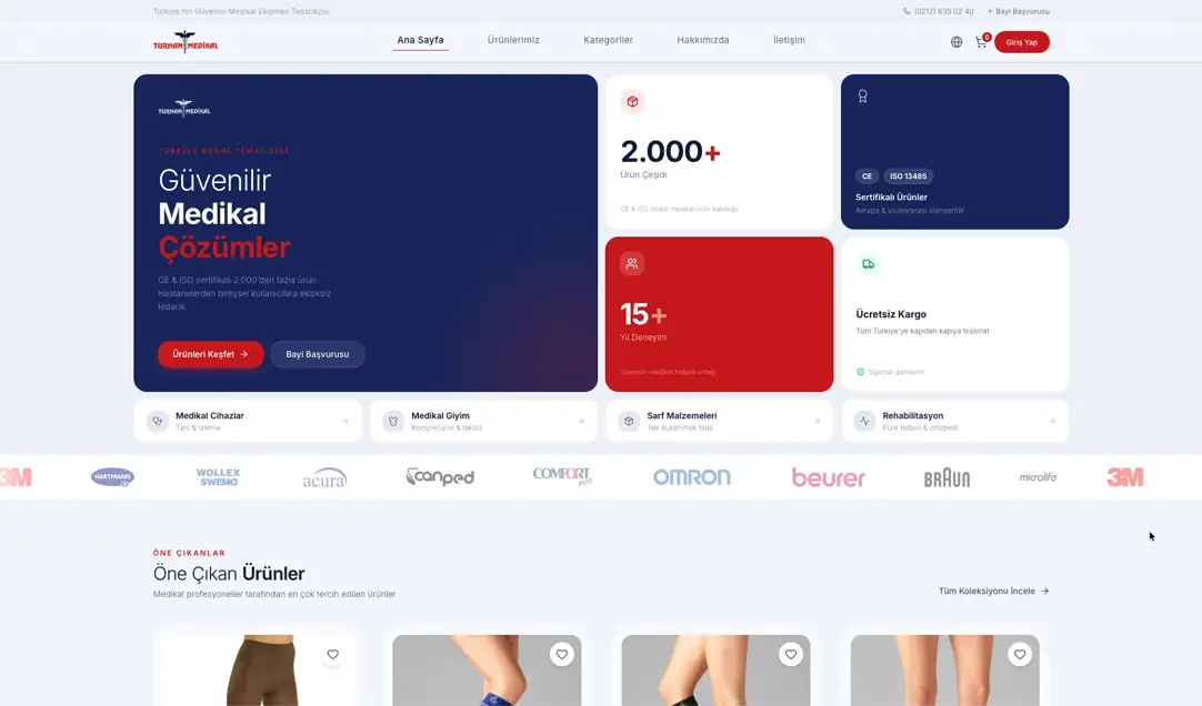 Product catalogue grid split into colour and size variants.